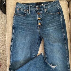 JCrew Women's frayed and cropped Blue Jeans